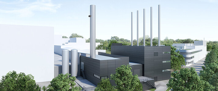 Porsche Energiezentrale Zuffenhaussen von oben