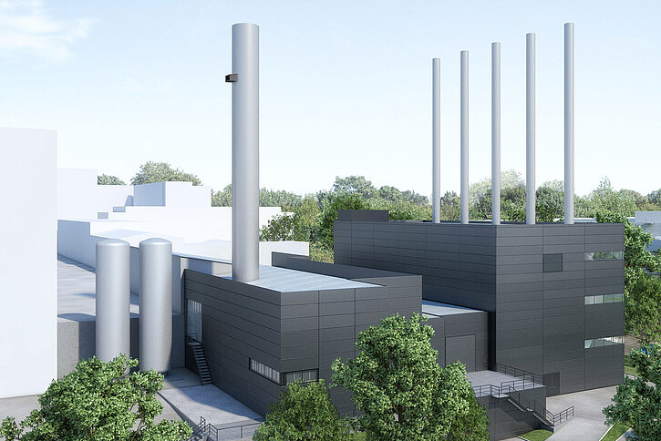 Porsche Energiezentrale Zuffenhaussen von oben