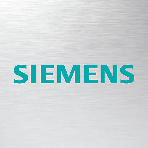 Siemens Logo auf Metallhintergrund